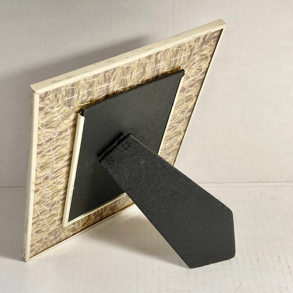 Vintage Fabric Sequin Bead Picture Photo Frame 4" X 6" Glass Shabby Cottage Core - Picture 9 of 11